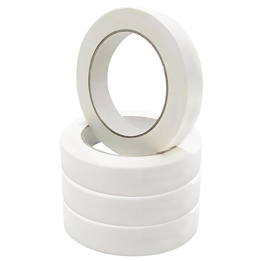 220 Yards Freezer Tape, Writable Surface, Low Temperature Resistance, Easy Tear and Residue-Free Removal, Ideal for Food Containers and Refrigerators, Includes 4 Rolls, Each 0.79 Inch by 55 Yards