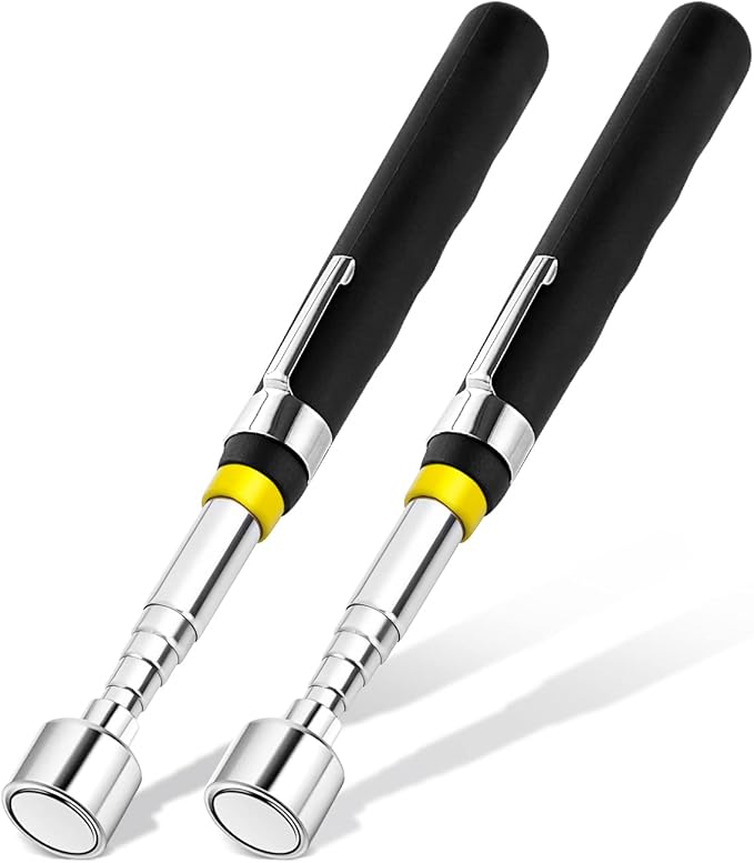 2 Pieces 10LBs Telescoping Magnetic Pickup Tool, Magnet Stick Rod Extendable 7" to 30.5" for Men, Birthday, Father's Day, Christmas Gift