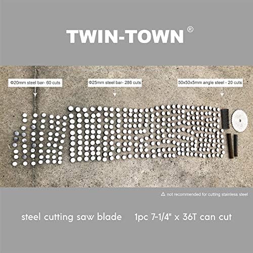 TWIN-TOWN 7-1/4-Inch 36 Tooth Steel and Ferrous Metal Saw Blade with 5/8-Inch DMK Arbor