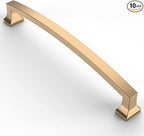 Asidrama 10 Pack 7 Inch(177mm) Hole Centers Champagne Bronze Kitchen Cabinet Handles,Cabinet Pulls Gold Kitchen Cabinet Hardware for Cupboard Drawer Pulls Dresser Handles