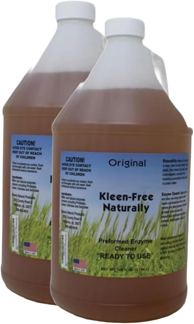 Naturally Preformed Enzyme Cleaner, Enzyme Solution, Multi-Purpose Cleaner, Laundry Additive and More - Ready to Use - Orginal Scent - 128oz (1 Gallon) - Pack of 2