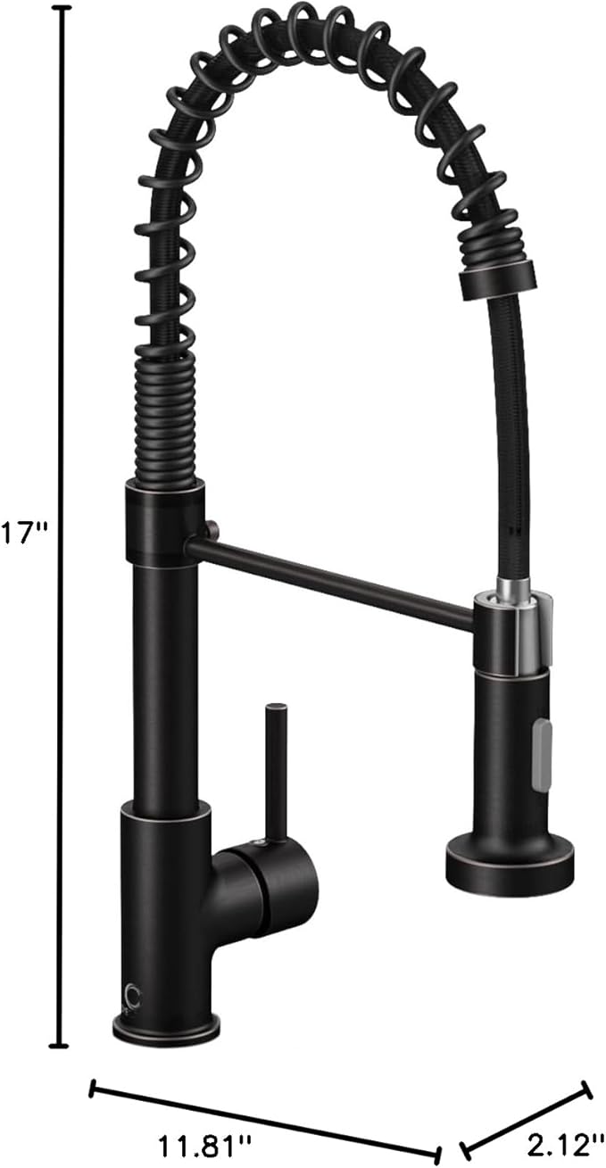 Oil Rubbed Bronze Single Handle Kitchen Faucet with Sprayer, Pull Down Faucet for Camper, RV, Farmhouse Sink