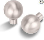 3 Pack Satin Nickel Cabinet Knobs Drawer Knobs Cabinet Pull Handle Timeless Vanity Drawer Pull Handle Classic Cabinet Hardware for Kitchen Bathroom, Screws Included, Nickel-B(1x3)