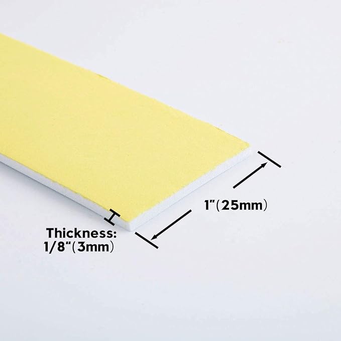 Foam Strips with Adhesive, High Density Insulation Tape, Weather Stripping for Plumbing, Cooling, Pipes, Sealing, Air Conditioning, HVAC, Sliding Door, Craft Tape (White, 66Ft x 1/8” x 1”)