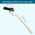 Hygie Rinse Toilet Handle, 2 Pack Universal, L Shaped, Lever Type, Brass, Stainless Steel, Matte Finish, Durable, Easy to Install, 2 Count