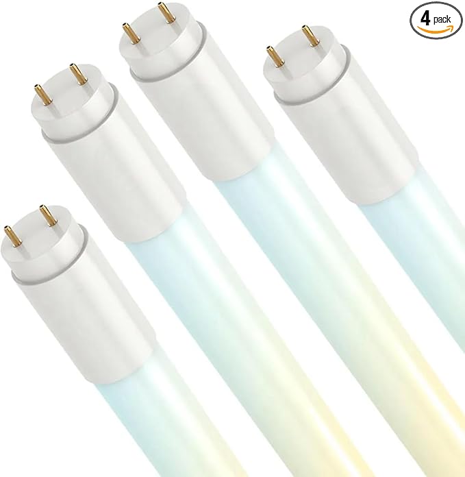 4FT T8 LED Tube Light, Type A+B, 12W/15W/18W/22W, 3000K | 4000K | 5000K | 6500K, Single and Double End Powered, Plug and Play or Ballast Bypass, 2860 Lumens, F32T8, 120-277V, Frosted Cover (4 Pack)