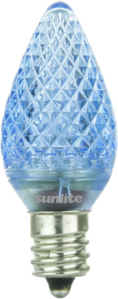 Sunlite 41295 LED C7 Holiday Decorative Light Bulb, 0.4 Watts, E12 Candelabra Base, Faceted Christmas-Lights; Nightlight, Multi Color Combo 30 Count