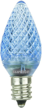 Sunlite 41295 LED C7 Holiday Decorative Light Bulb, 0.4 Watts, E12 Candelabra Base, Faceted Christmas-Lights; Nightlight, Multi Color Combo 30 Count