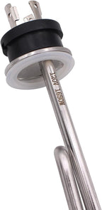 DERNORD 120V 1650W Tri-clamp Foldback Heating Element Stainless Steel Immersion Water Heater with 3-Wire Electrical Locking Plug (1.5 Inch Tri clamp)