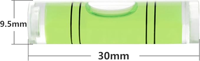 JYK Mini Cylindrical Level 20pcs, 9.5x30mm Small Horizontal Bubble Levels - Ideal for Measuring, Layout & DIY Projects