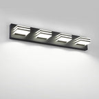 Black Bathroom Light Fixtures 24W Wall Light for Mirror 27 Inch Vanity Lighting Fixtures over Sink 4 Light LED Vanity Lamp Modern over Mirror Light Fixture Acrylic LED Light Bar for Bathroom Restroom