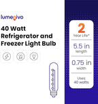 lumenivo 40 Watt 130 Volt T6.5 Refrigerator Light Bulb ー Replaces 40w 120v Freezer Light Bulb Subzero 500 Series Refrigerator Freezer ー Intermediate Base E17 ー Clear Incandescent Bulb ー 1 Pack