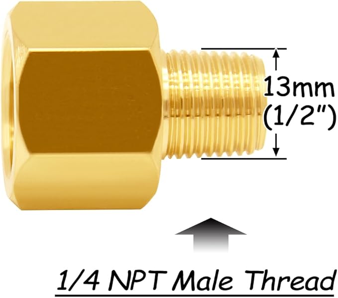 3PCS Brass Reducer Adapter, 3/8" NPT Female to 1/4" NPT Male Thread, Hex Reducing Pipe Fitting Coupler Nipple Connector for Water/Oil/Gas