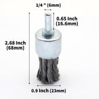 6-Piece Twisted Wire Brush Wheel Set - Metal Rust Removal, Polishing, Cleaning - 1/4″ (6mm) Shank - Removes Burrs, Dust, and Paint - Handles Rough Surfaces - Rotary Tool Accessories