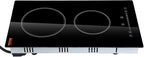 VEVOR Built in Electric Stove Top, 12 inch 2 Burners, 240V Glass Radiant Cooktop with Sensor Touch Control, Timer & Child Lock Included, 9 Power Levels for Simmer Steam Slow Cook Fry