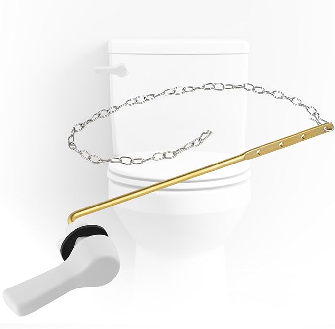 iFealClear Universal Metal Toilet Flush Handle Replacement, Front Mount Toilet Handle Replacement Compatible with Kohler, American Standard, TOTO, Mansfield, Solid Brass, White
