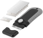 Gomake Razor Blade Scraper Tool with Blade Storage Container, Glass Cooktop Stove Scraper with 10PCS Stainless Steel Blades for Glass Clean,Paint,Old Label,Decal Sticker,Adhesive Remover-Grey