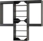 Modular Closet System, 60" Wide Closet Organizer System with Hanging and Towers, Wood Tower Closet Storage for Walk In Closets, Wall Mounted Wardrobe Organizer Kit System, Bedroom, Black