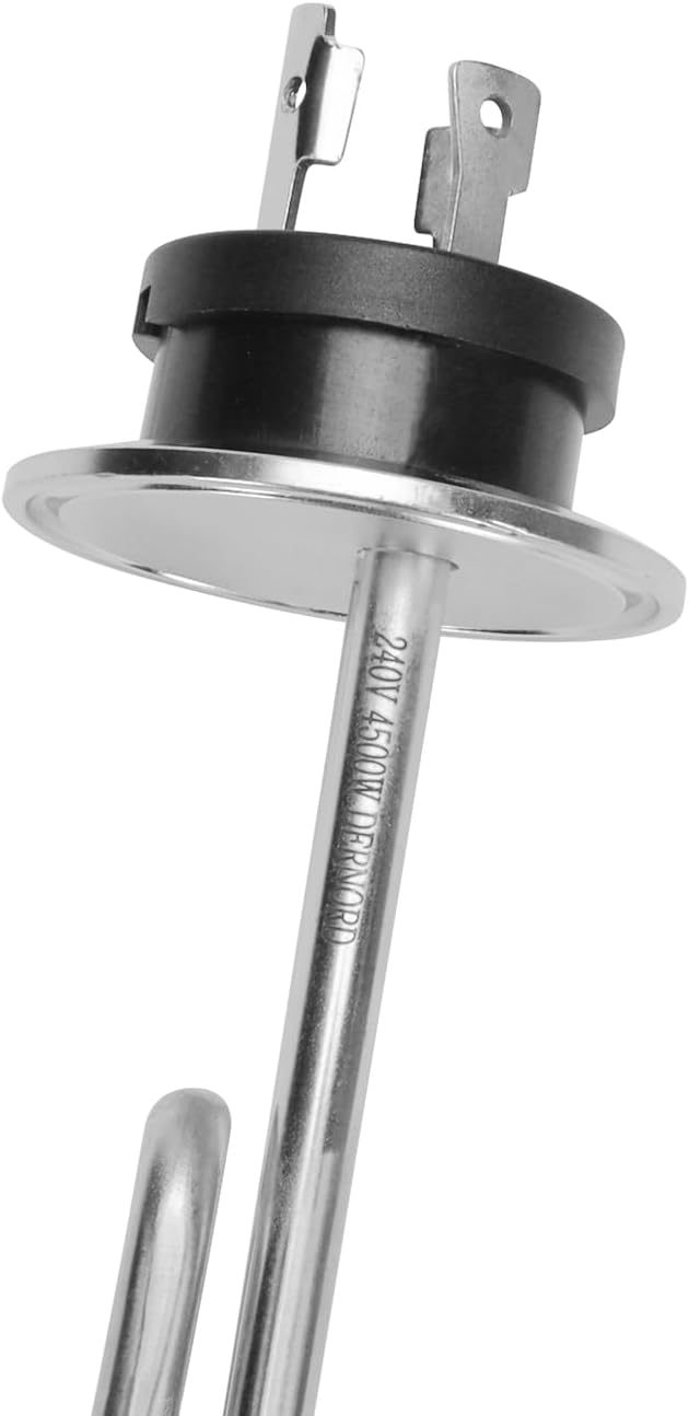 DERNORD 240V 4500W Tri-clamp Foldback Heating Element Stainless Steel Immersion Water Heater with 3-Wire Electrical Locking Plug (2 Inch Tri clamp)