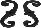 Renovators Supply Cast Iron Shutter Fasteners - Decorative S Style Shutter Dogs Hardware - Weatherproof Powder Coated External Shutter Tieback Including Mounting Screws - 6.5 Inches, Pack of 2
