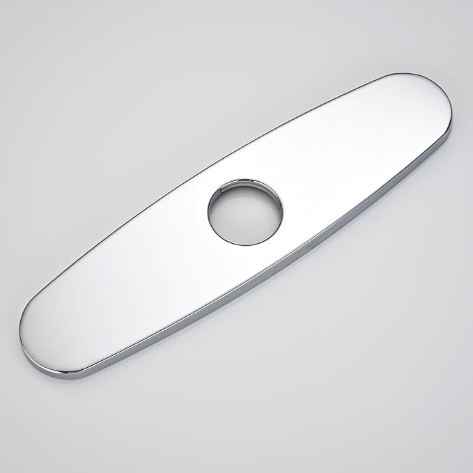 Faucet Cover Plate, Stainless Steel Deck Plate for Kitchen Sink Faucet Single Hole or Bathroom Faucet 1-3 Hole Faucet Hole Cover Round 10 Inch(Chrome)