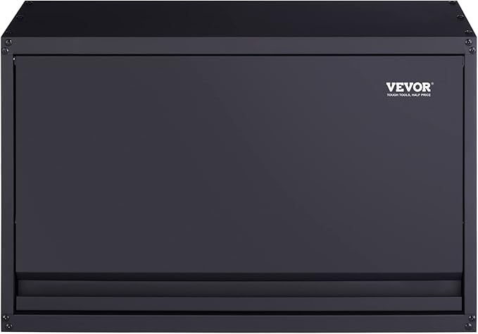 VEVOR Metal Storage Cabinet, 120lbs Load Capacity per Shelf, 20'' Tall Wall-Mounted Powder-Coating Steel Garage Cabinet with Adjustable Shelf, Press to Close & Open Door Perfect for Office Garage Tool