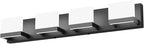 Tipace Dimmable Black LED Vanity Light for Bathroom Up and Down 4 Lights Black Modern Bathroom Wall Light Fixtures Over Mirror(White Light 6000K)