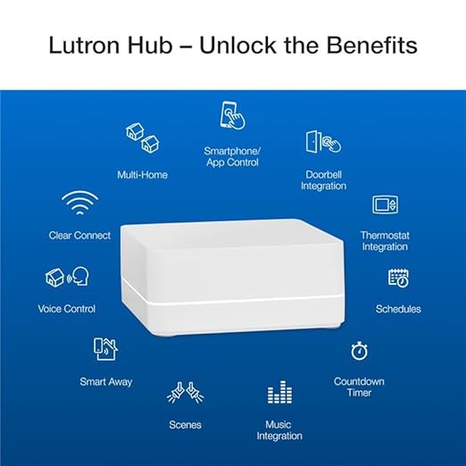 Lutron Caseta Original Smart Dimmer Switch (Lutron Smart Hub Required), for LED Lights, 150 Watt, Single-Pole/3-Way, No Neutral Required, PD-6WCL-WH, White