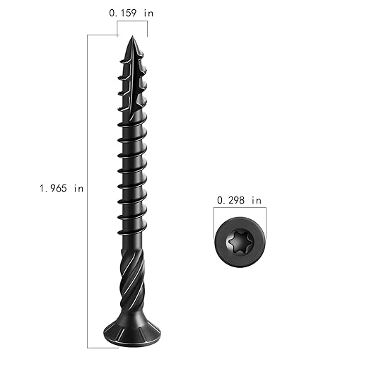#8 * 2" Black Deck Screws, (2336pcs) 15 lbs.Exterior Wood Screws, Rust Resistant epoxy Coated, Bronze, T20 Star Bit