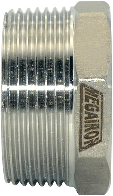 1-1/2" Male NPT to 1" Female NPT Female Reducing/Reducer Bushing Pipe Fitting,Adapter,Stainless Steel SS 304 Hex Bushing