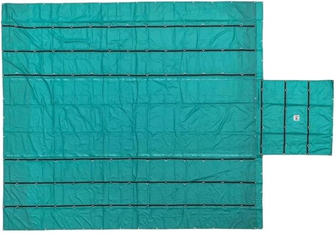 Mytee Products 24' x 27' Flatbed Trailer Lumber Tarp with 8 FT Drop - Heavy Duty Green 18 Oz Vinyl Waterproof Tarp for Truck/Trailers to Protect Cargo from Wind, Rain, Snow, and Sun