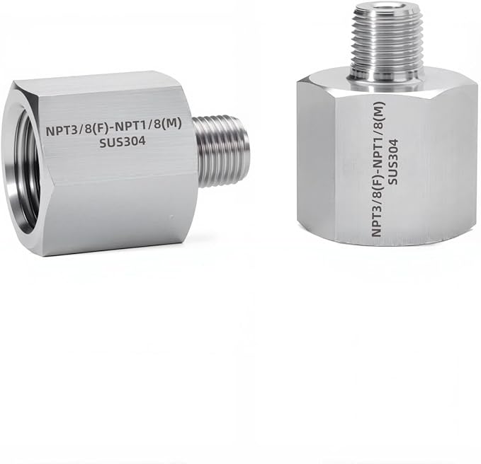 2 pieces Npt3/8 Female to Npt1/8 Male Reducer,3/8-1/8Water pipe Adapter, Fabricate of 304 Stainless Steel