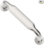 Alzassbg 10 Pack Brushed Satin Nickel Cabinet Handles, 3 Inch(76mm) Hole Centers Arch Modern Cabinet Pulls Kitchen Cabinets Hardware for Cabinets and Drawers AL3503SN