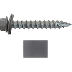 #14 Metal ROOFING SCREWS: (250) Screws x 1-1/2" CHARCOAL Hex Washer Head Sheet Metal Roof Screw. Self starting/tapping EPDM washer. Colored head for corrugated roofing