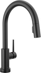 Delta Faucet Trinsic VoiceIQ Touch Kitchen Faucet with Touchless Technology, Black Kitchen Faucet, Smart Faucet, Alexa and Google Assistant Voice Activated, Matte Black 9159TLV-BL-DST