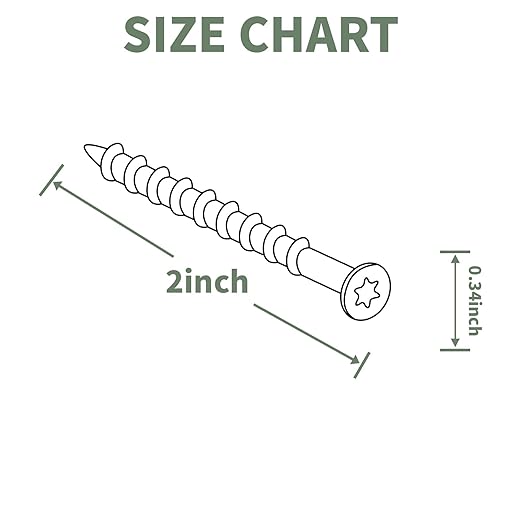 Wood Screws 2 inch, 700pcs Countersunk Self Tapping Screws #8 x 2, Carbon Steel, Against Rust and Corrosion Screw, Green Coated Exterior Wood/Deck Screws, Star Drive with Bit