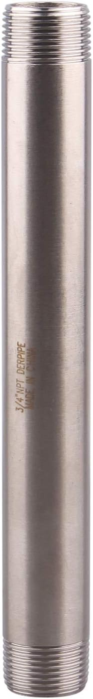 3/4" X 3/4" NPT Male Nipple Stainless Steel 304 Cast Pipe Coupling fitting 8" Length