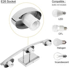 3-Light Bathroom Light Fixture Over Mirror, Modern Chrome Vanity Fixture with Milky Glass Shade, 23 inches Bath Light for Bath Vanity Lighting