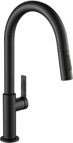 KRAUS Oletto Single Handle Pull Down Kitchen Faucet in Matte Black, KPF-2820MB