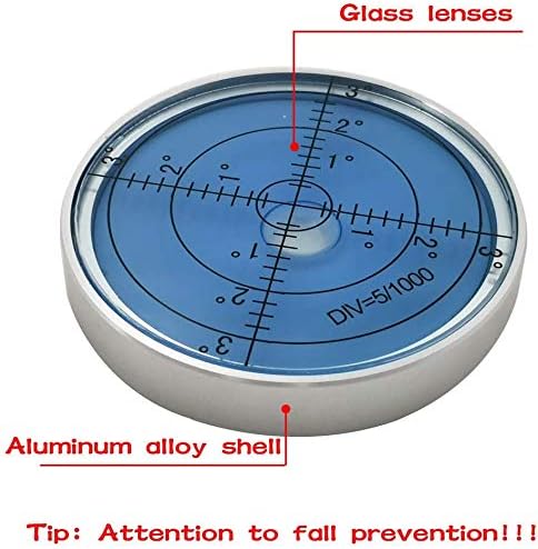 Horizontal Bubble Cardan Level - High Precision Round Bubble Spirit Level Accuracy 15'/2 Diameter 60X10mm (Noctilucent)
