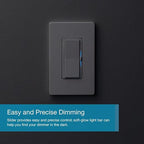 Lutron Diva Smart Dimmer Switch for Caséta Smart Lighting | No Neutral Wire Required | DVRF-6L-BL | Black