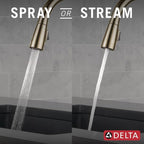 Delta Trinsic Brushed Gold Touch Kitchen Faucet with Pull Down Sprayer, Modern Single Hole Touch On Kitchen Sink Faucet, Single Handle, Champagne Bronze 9159T-CZ-DST