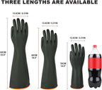 North Tower Heavy-Duty Latex Chemical Resistant Gloves - Reusable Long Rubber Dishwashing Gloves with Forearm Protection for Men - Waterproof, Industrial Safety Gear,18“，2 Pair
