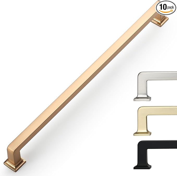10 Pack 8.8 Inch Cabinet Handles - Champagne Bronze Cabinet Pulls for Kitchen and Dresser