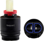 N40HKC Shower Cartridge Replacement for Tub/Shower Faucet, 40mm Shower Faucet Cartridge Black