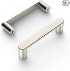 Amerdeco 10 Pack ZH0005BSN Brushed Satin Nickel 3.75 Inch(96mm) Hole Centers Kitchen Cabinet Pulls Hardware Modern Kitchen Handles for Cabinets Cupboard Handles Drawer Pulls