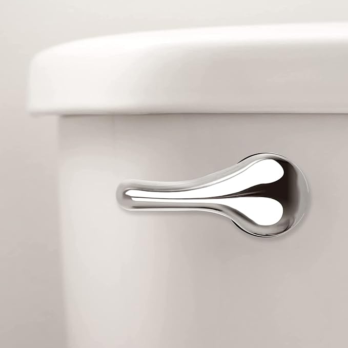 Toilet Handle Replacement Kit, Toilet Flush Handle with Stainless Steel Flapper Chains, Universal Toilet Lever for Most Front Mount Toilets, Chrome Finish Toilet Flush Lever