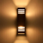 wowlite Outdoor Wall Lights Dusk to Dawn 2 Pack, Modern Porch Lights Outdoor Wall Sconce Square, Bronze Up and Down Lights, Waterproof Exterior Light Fixture for House Garage Patio, ETL Listed