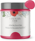 Country Chic All-in-One Chalk Paint for Furniture, Cabinets, Home Decor, Eco-Friendly, Matte Finish, Built-In Primer & Top Coat for Wood, Metal - Raspberry Sorbet (Pink) - Pint 16 oz (475 ml)