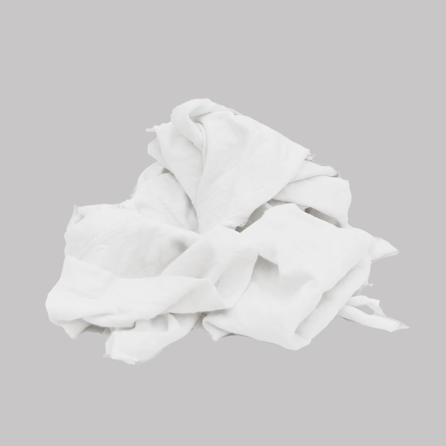 Recycled White T-Shirt Cleaning Rags - (5 lbs. Box) Shop Rag Bulk for Oil, Stain, Grease, Paint, and Auto Cleaning, Multipurpose White Cotton Rags
